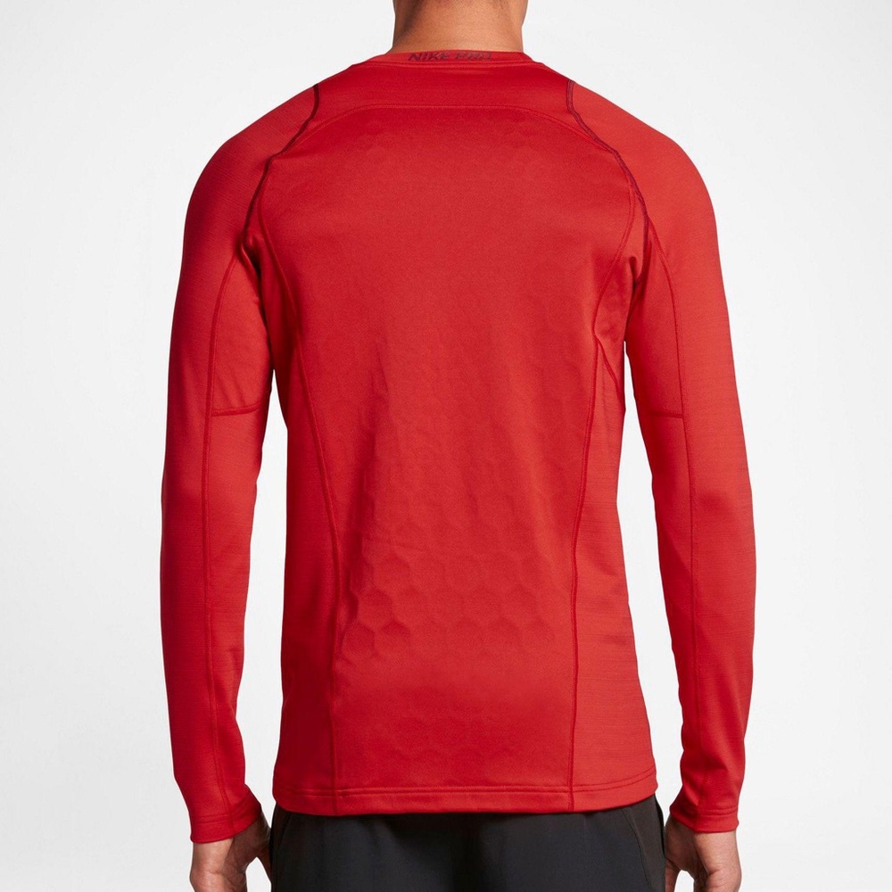 Nike pro ultra warm red long sleeve athletic shirt
